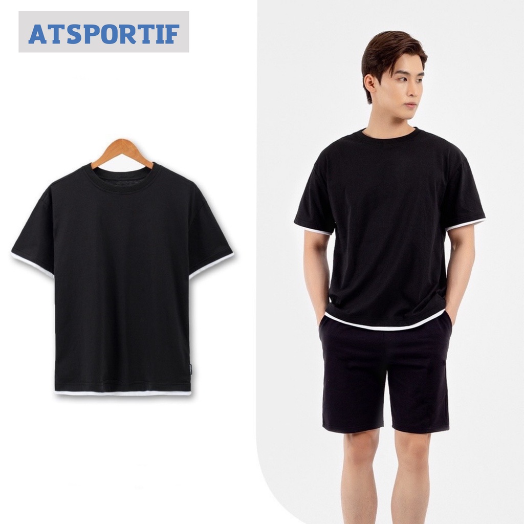 Áo Phông Nam Thể Thao Chất Cotton Tổ Ong 4 Màu Phối Viền Trẻ Trung