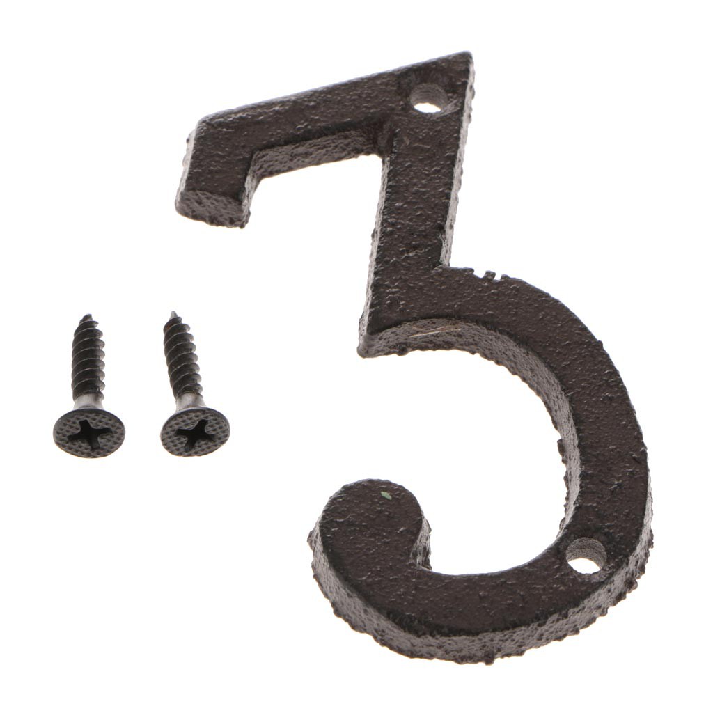 Bảng số và chữ cái gắn cửa bằng sắt theo phong cách cổ điển