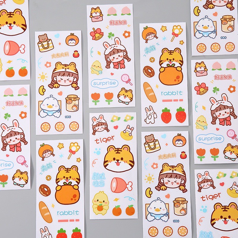 Miếng Sticker Dán Trang Trí Hình Hổ Con