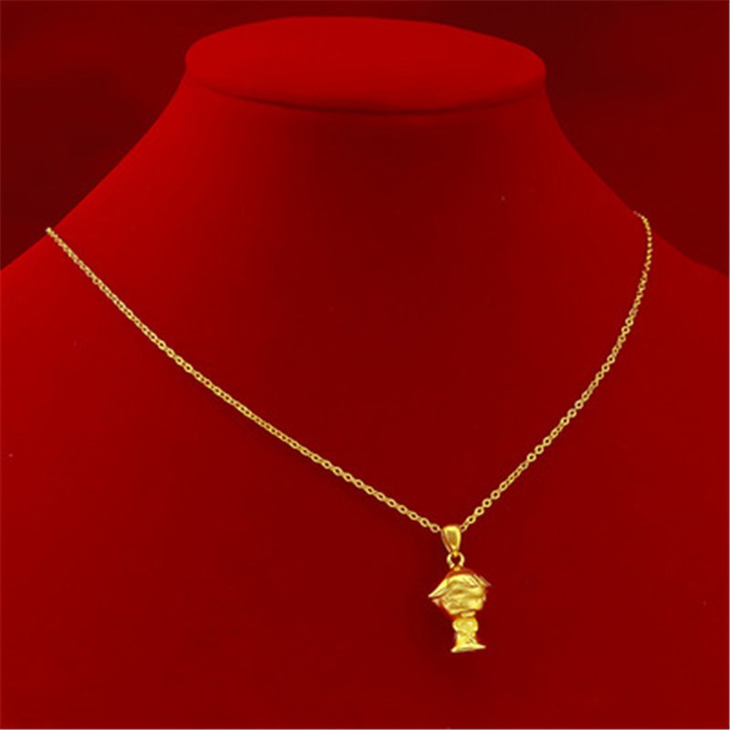 Dây Chuyền Xi Mạ Vàng 375%Phong Cách Hàn Quốc Cartoon girl necklace