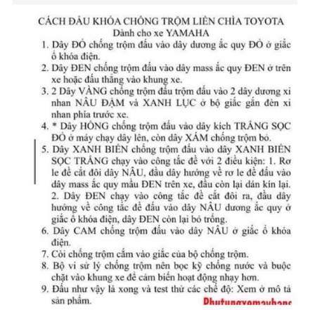 Bộ chống trộm 5 nút kèm 2 remote có thể tìm xe trong bãi