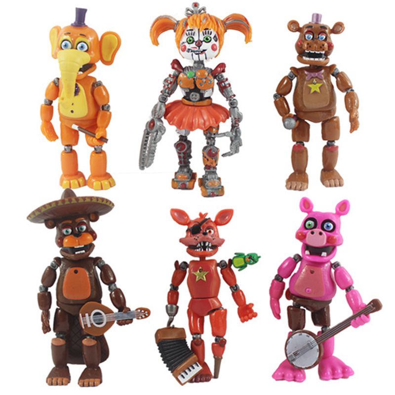 Five Nights At Freddy's Fnaf Mô Hình Gấu Bông bonnie chica fazbear Bằng pvc Sưu Tầm Bóng Bay Trong Phim nightmare fredbear