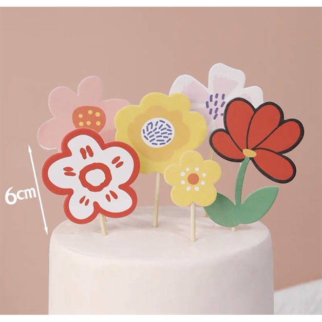 Set 6 que cắm bông hoa sắc màu