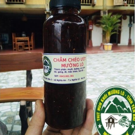 Chẳm Chéo Ướt Mường lò đóng chai nước chấm người thái Thịt hun khói mường lò chai 330ml