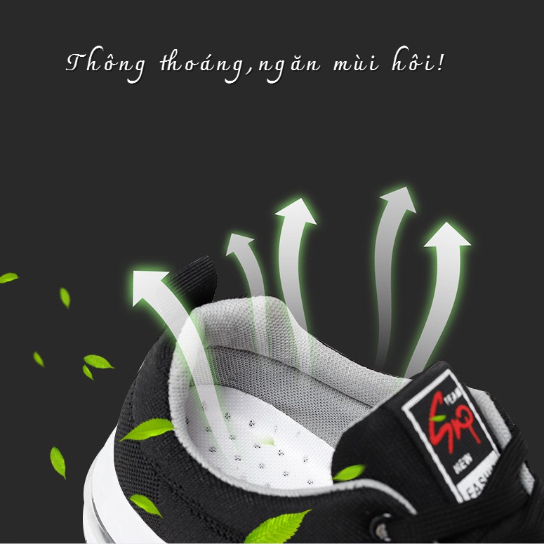 Giày Thể Thao Nam , Giày Sneaker Nam 9302 Chất Liệu Dệt Kim Cao Cấp Màu Đen Sọc Trắng Nổi Bật Nam Tính | BigBuy360 - bigbuy360.vn