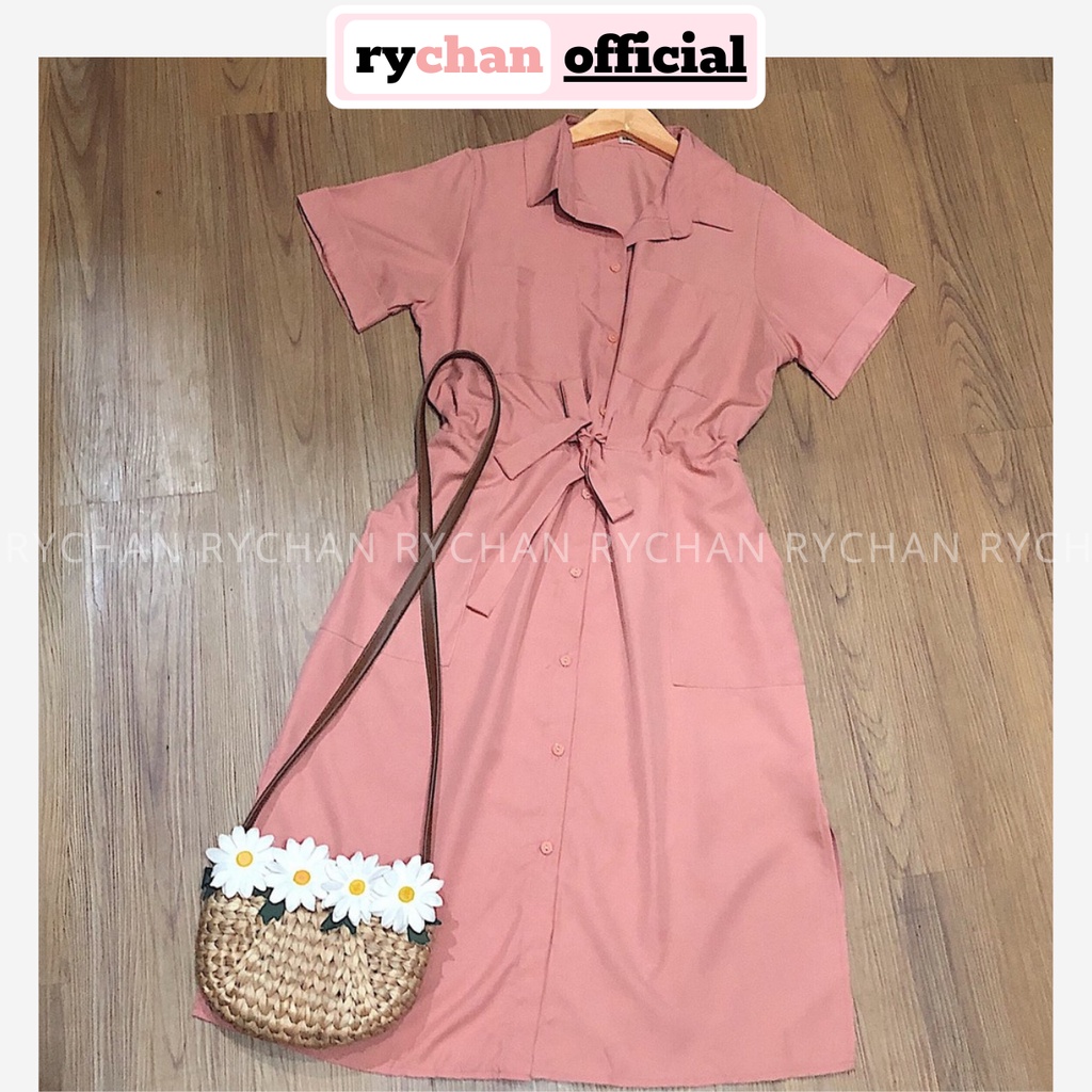 [ẢNH THẬT CUỐI] DM048 - Đầm Maxi Sơ Mi Hồng