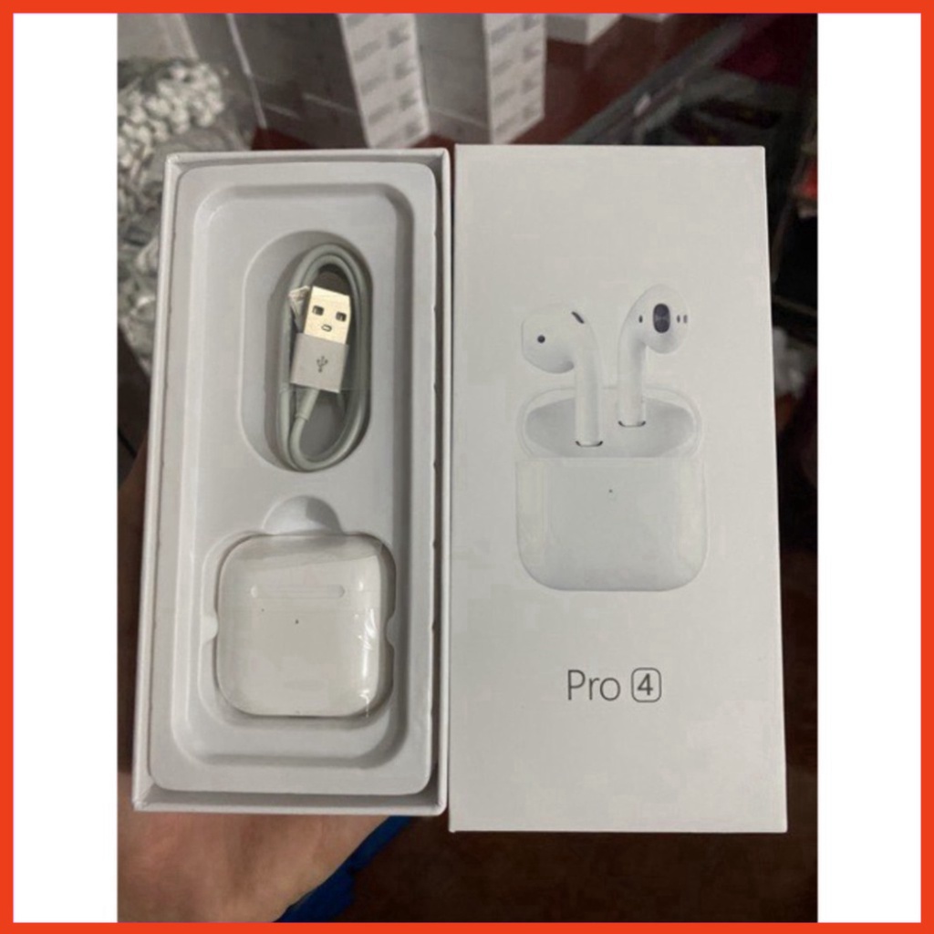 (SaLe) Tai Nghe Bluetooth Airpods Pro 4 Loại 1 . Tự Động Kết Nối Với Iphon . Âm Thanh Cực Đỉnh (Cam Kết Chất Lượng (Chất