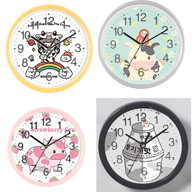 Đồng hồ treo tường bò sữa DHTI32 đồng hồ pooh cute dễ thương 13 đến15cm