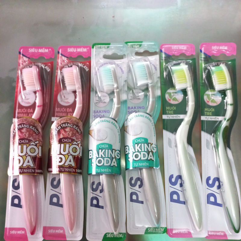 Bàn chải đánh răng PS muối đá, muối tre và baking soda