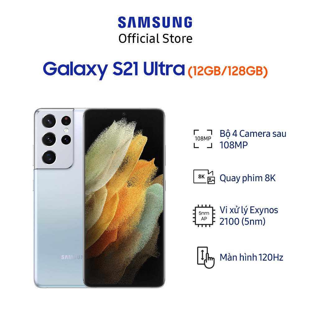 [Mã ELSSCP1TR giảm 5% đơn 3TR] Điện Thoại Samsung Galaxy S21 Ultra 5G (12GB/128GB) - Hàng Chính Hãng