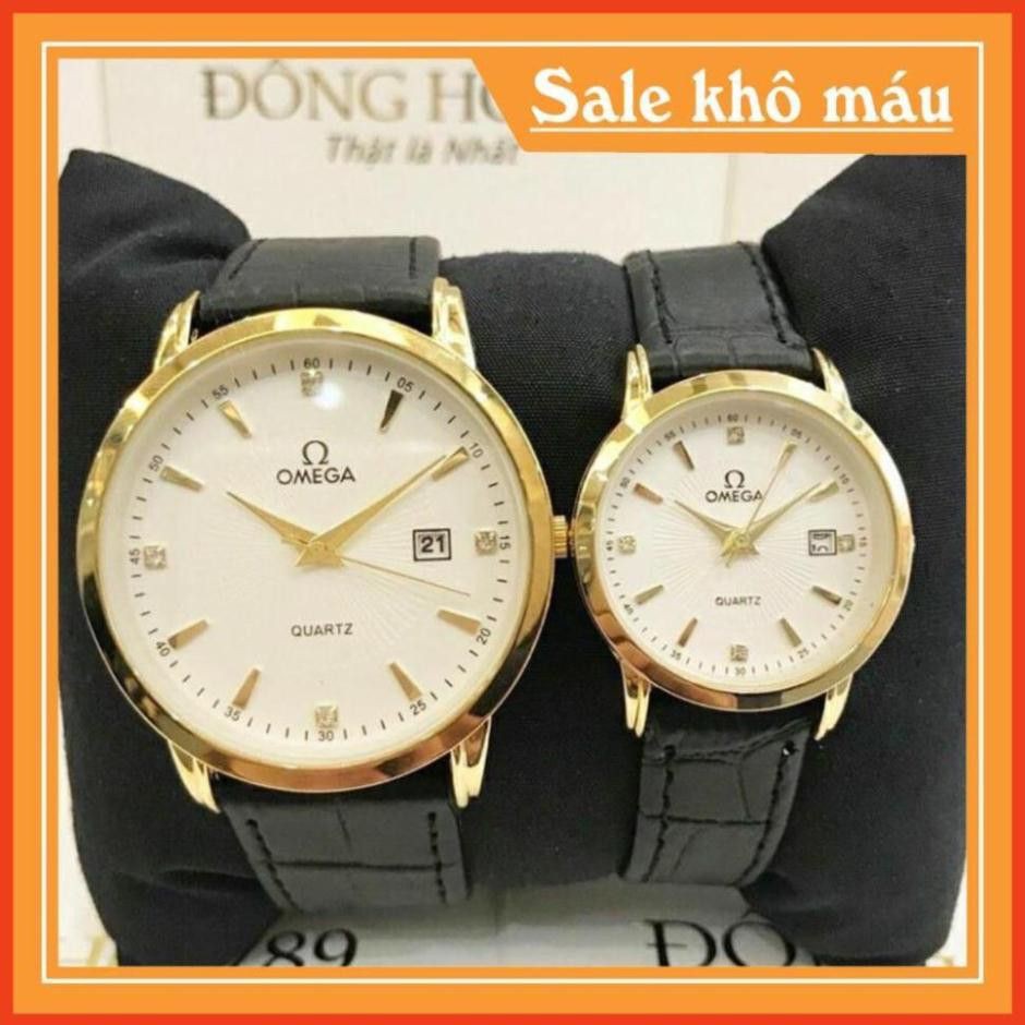 Đồng hồ Omega Nam nữ dây da đính đá tính tế