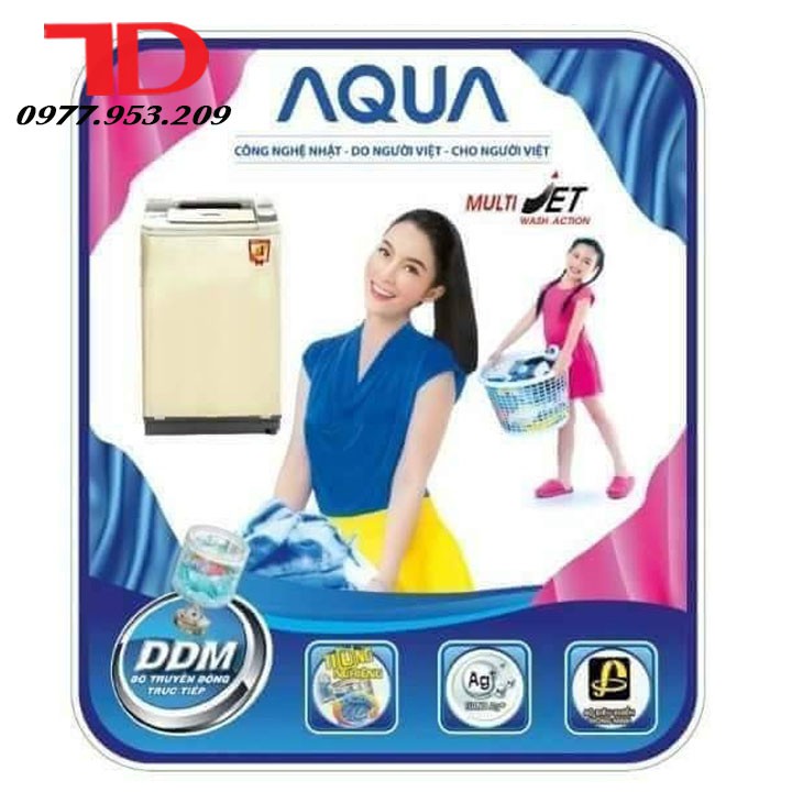 Miếng dán máy giặt AQUA SANYO, tem dán trang trí máy giặt AQUA SANYO mẫu 2