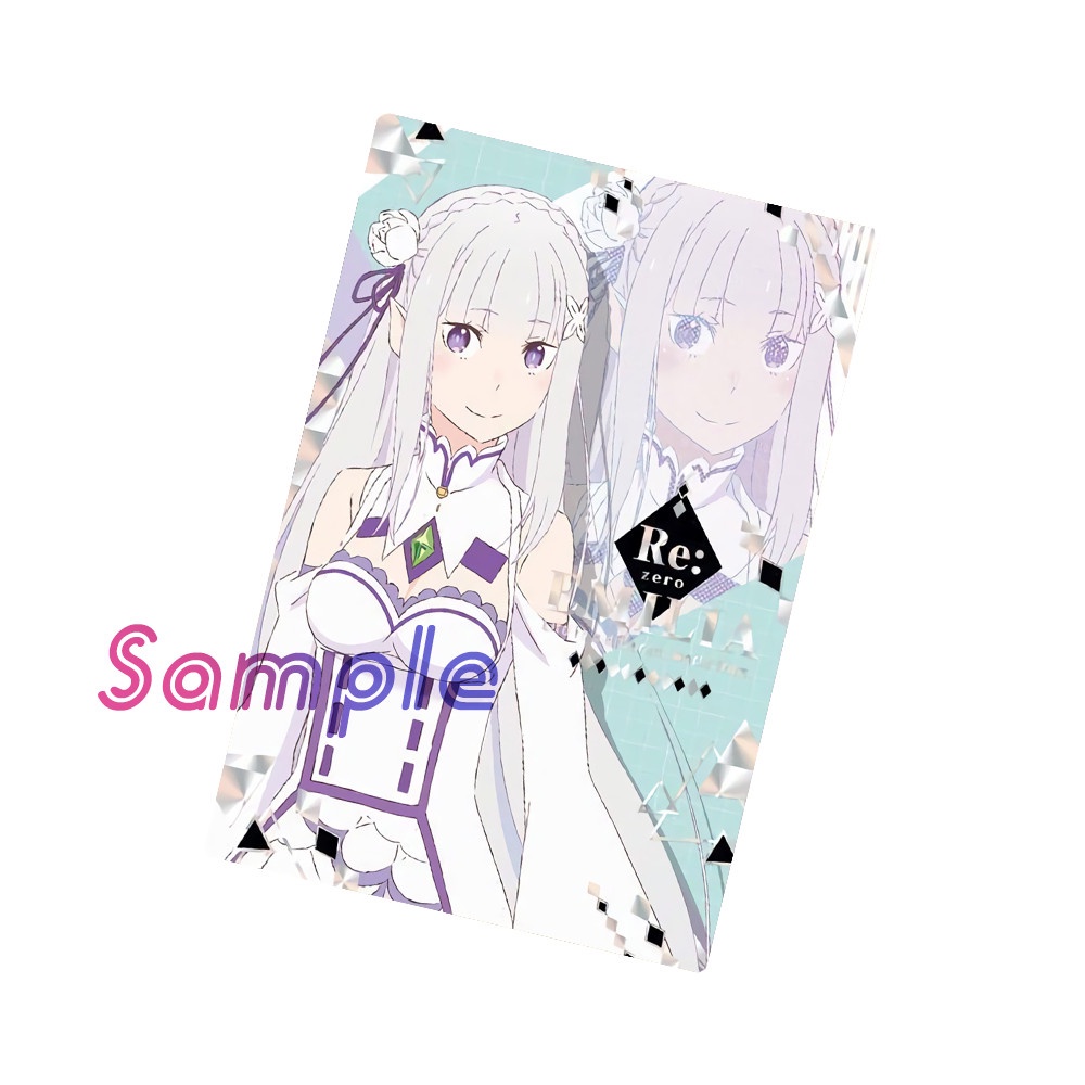 Ảnh card bo góc in hình Nhân Vật RE:ZERO Bắt Đầu Lại Ở Thế Giới Khác thẻ bo viền 5*8cm anime chibi xinh xắn
