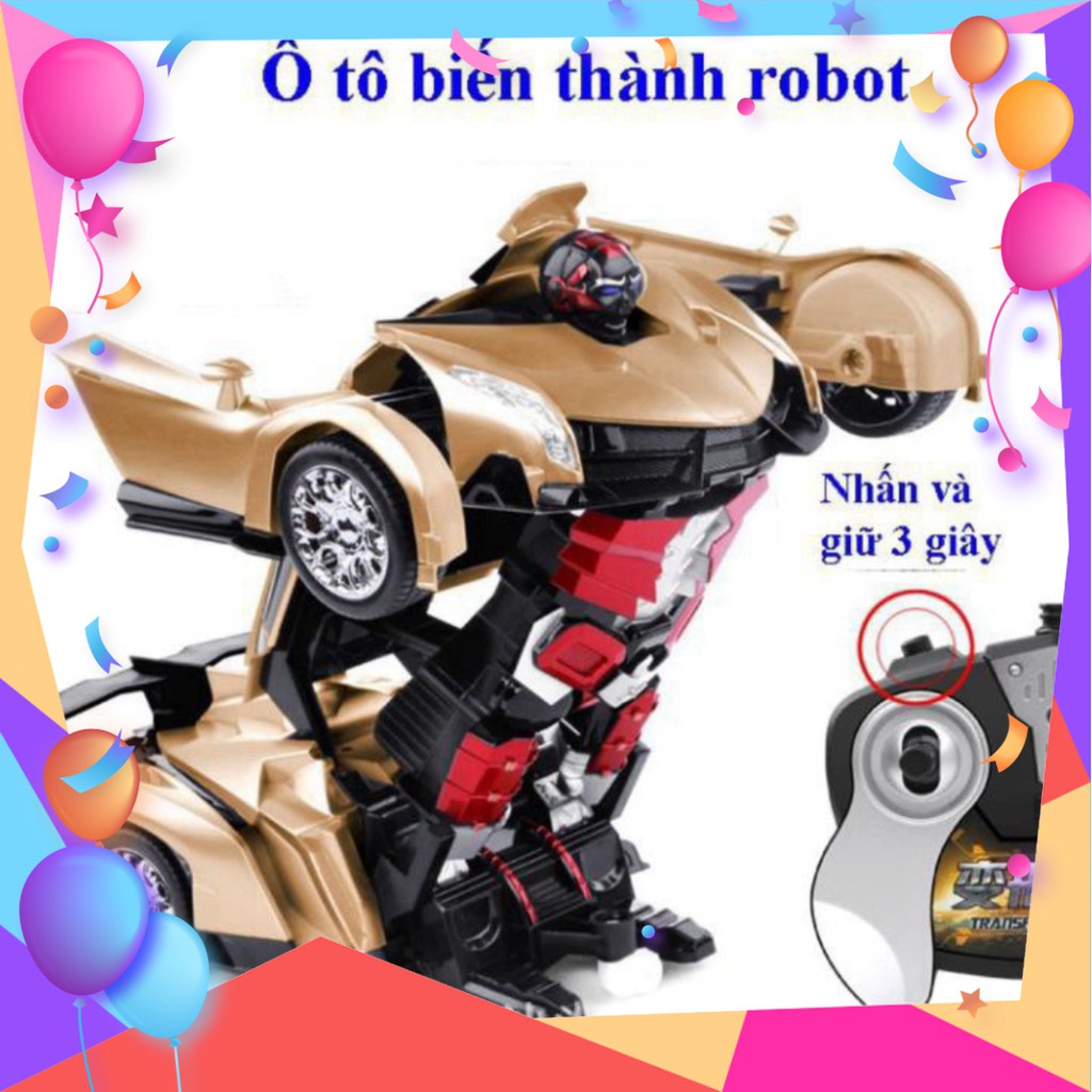 [Xả Kho] 💥[FREESHIP+ CÓ VIDEO]💥Ô tô biến hình thành Robot Transformers - Xe điều khiển từ xa loại to Siêu Hiện Đại Cho