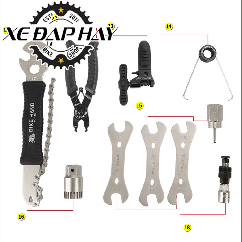 Bộ Đồ Nghề Sửa Xe Chuyên Dụng BIKEHAND YC-721 | Dụng Cụ Sửa Chữa &amp; Bảo Dưỡng Xe Đạp Thể Thao 22 Món