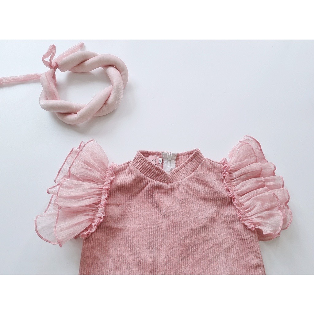 (10-25kg)Set Áo Dài cách tânTay Voan Bèo Hàng Thiết Kế Siêu Đẹp cho bé gái(ảnh thật)