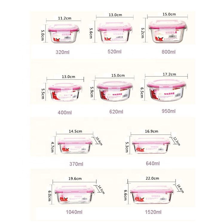 Hộp cơm thủy tinh hình tròn cao cấp (không chọn màu nắp)