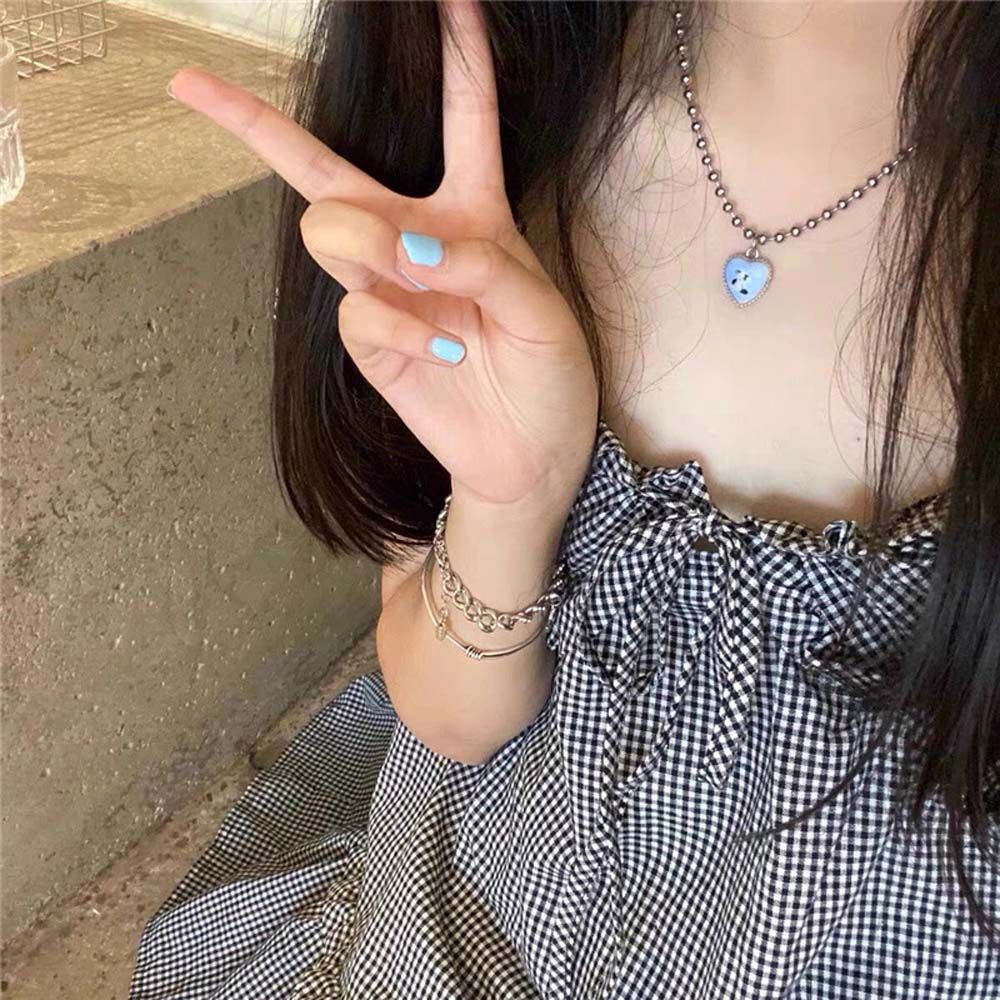 Vòng Cổ Choker Mặt Hình Trái Tim / Thỏ Dễ Thương Nhiều Màu Phong Cách Hàn Quốc Cho Nữ