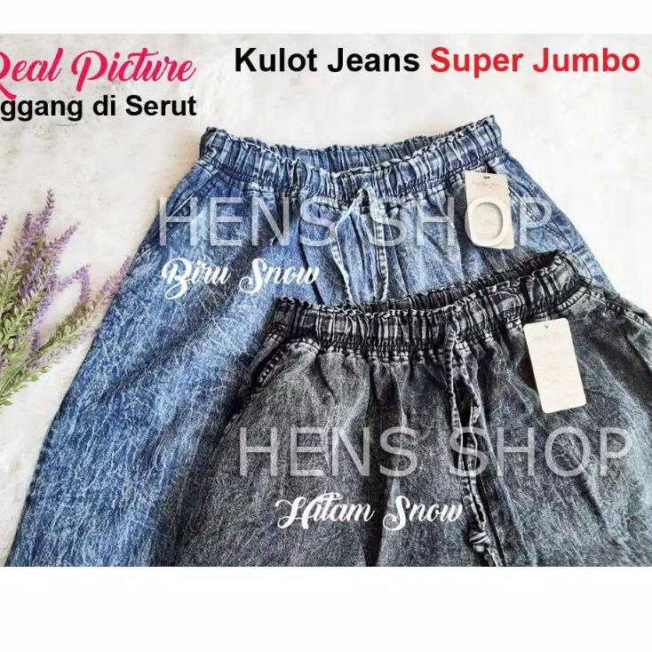 Shopee (11.11) Quần Culottes Jean Có Dây Buộc - Mọi Kích Thước - Dây Đai Cao Su - Quần Jean @
