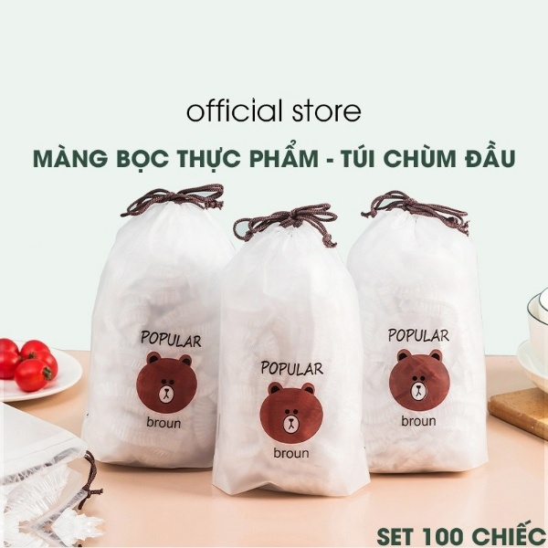 Màng Bọc Thực Phẩm Gấu Co Giãn Siêu Dai  Túi bọc thực phẩm Có Chun Hình Túi Gấu An Toàn Vệ Sinh