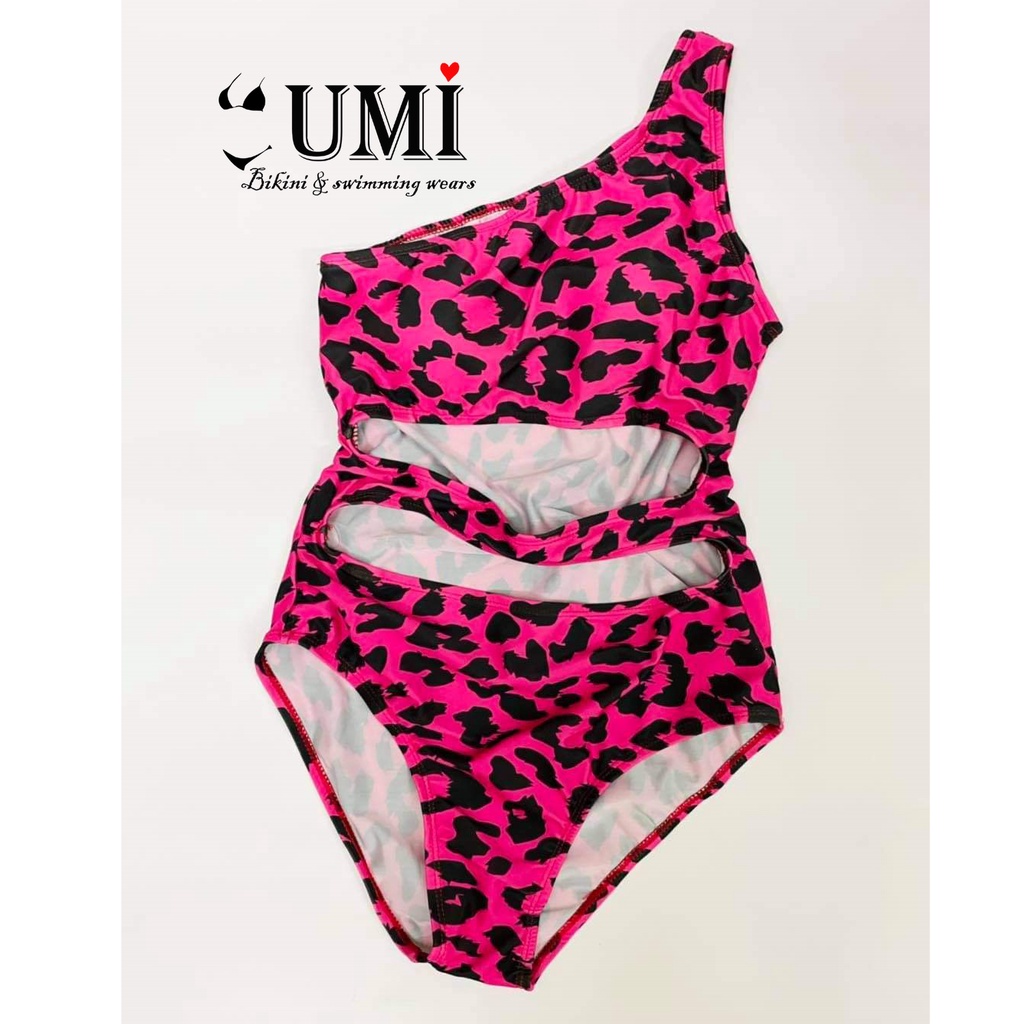 BIKINI LIỀN THÂN 1 MẢNH KHOÉT EO DA BEO HỒNG - NÂU BIKINISTORE