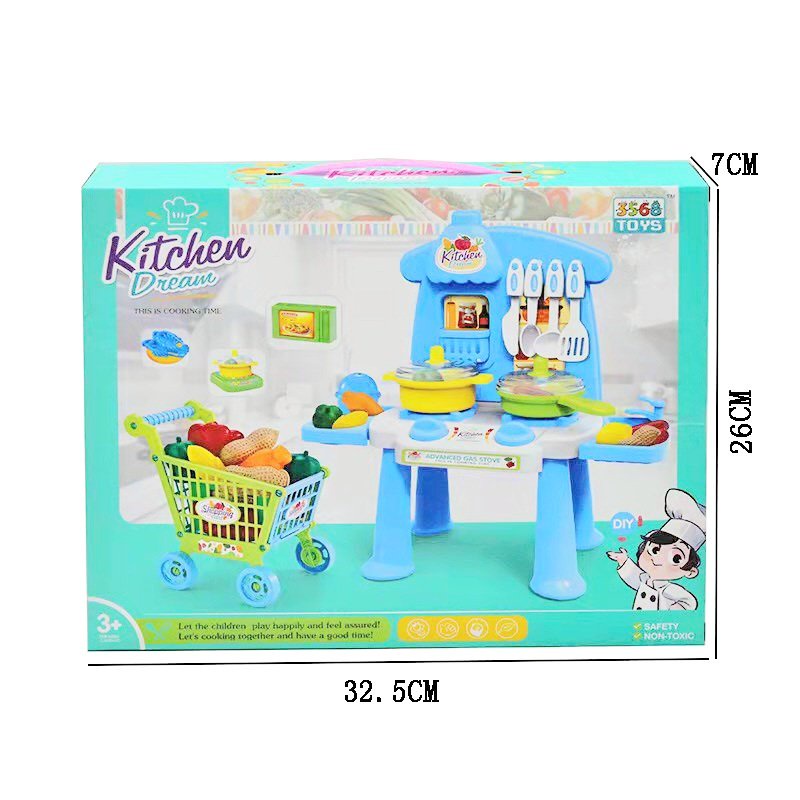 Bộ đồ chơi nấu ăn nhà bếp Kitchen Dream kèm xe đẩy