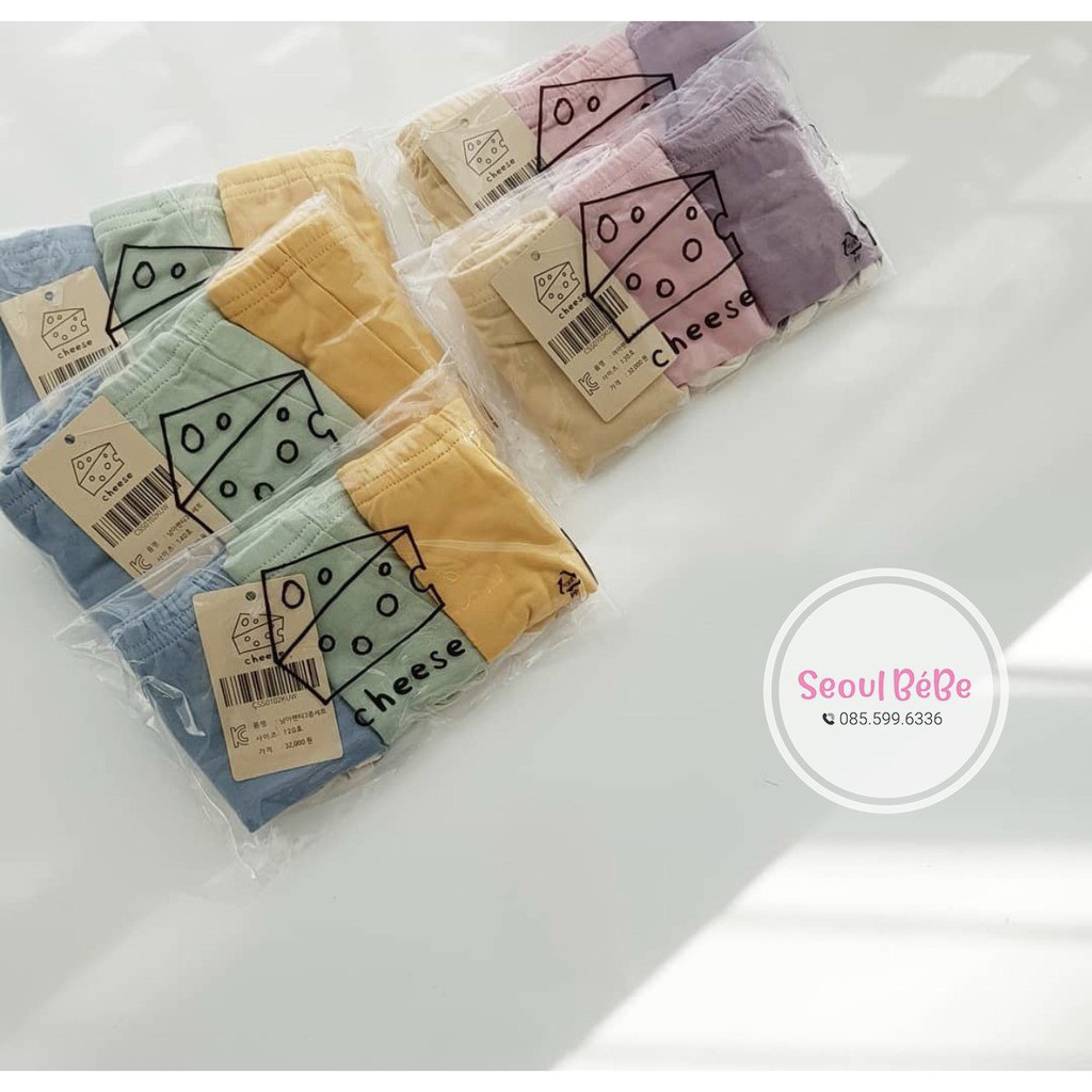 Set 3 quần Chip Cheese chất cực đẹp cho cả bé trai và bé gái từ 12-19kg,cotton co giãn 4 chiều thoải mái cho bé khi mặc