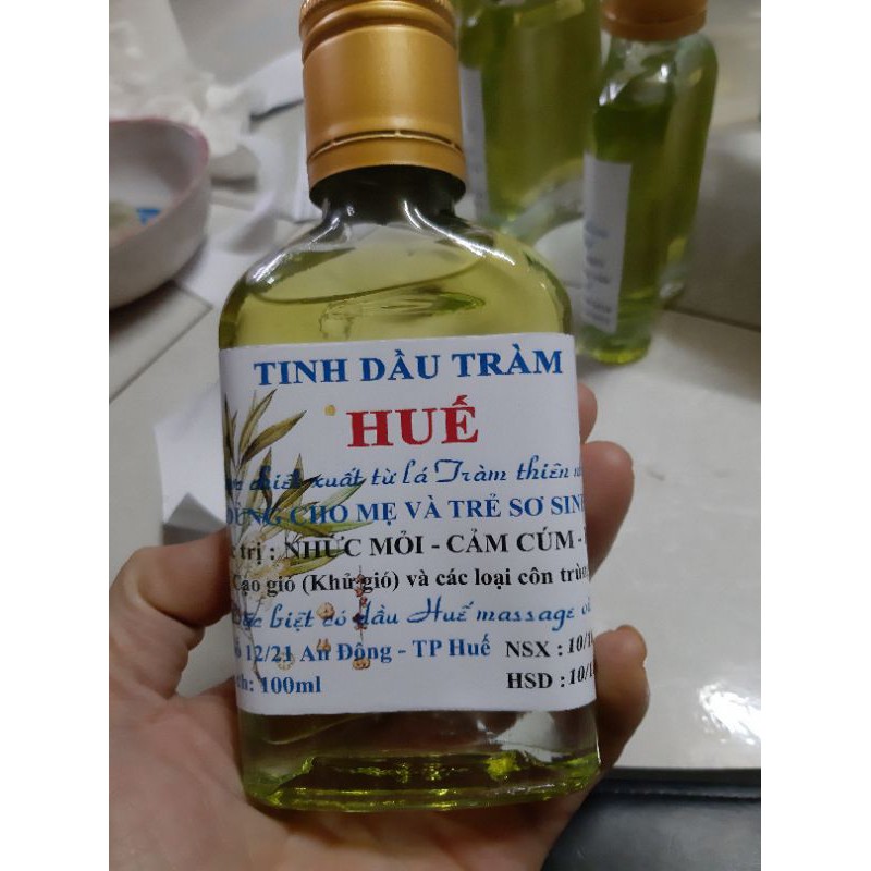 (tuyển sỉ) tinh dầu Tràm Huế nguyên chất chai dẹt 100ml