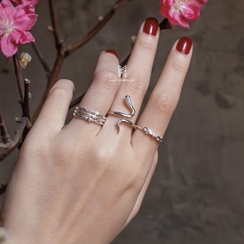Nhẫn Bạc Nữ 925-Hình Rắn Trendy-Dạng Hở Dễ Dàng Điều Chỉnh Size-KaT Jewelry