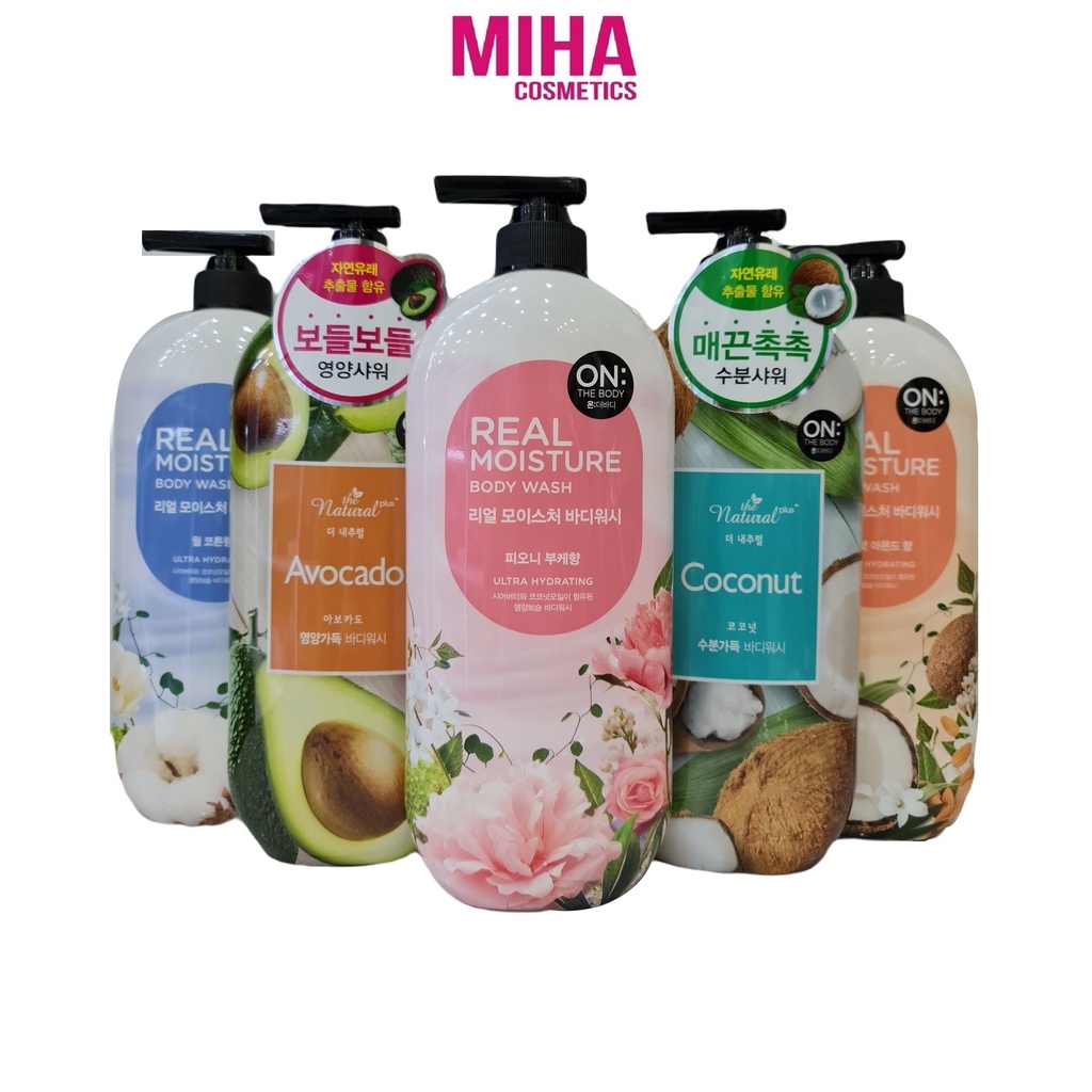 Sữa Tắm Dưỡng Ẩm Trắng Da ON THE BODY Real Moisture 900g Hàn Quốc