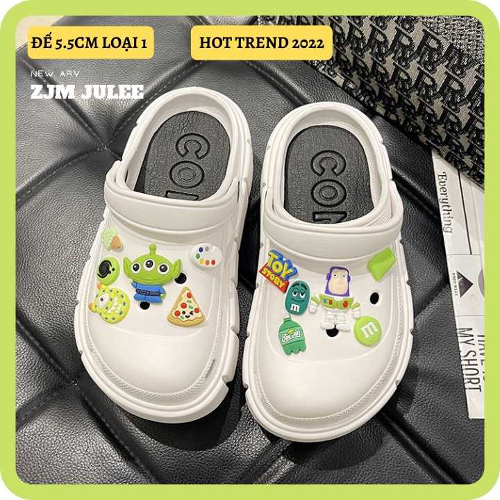 Dép Cross nữ đế 5cm siêu nhẹ kèm Sticker dễ thương - dép nữ hot trend 2022