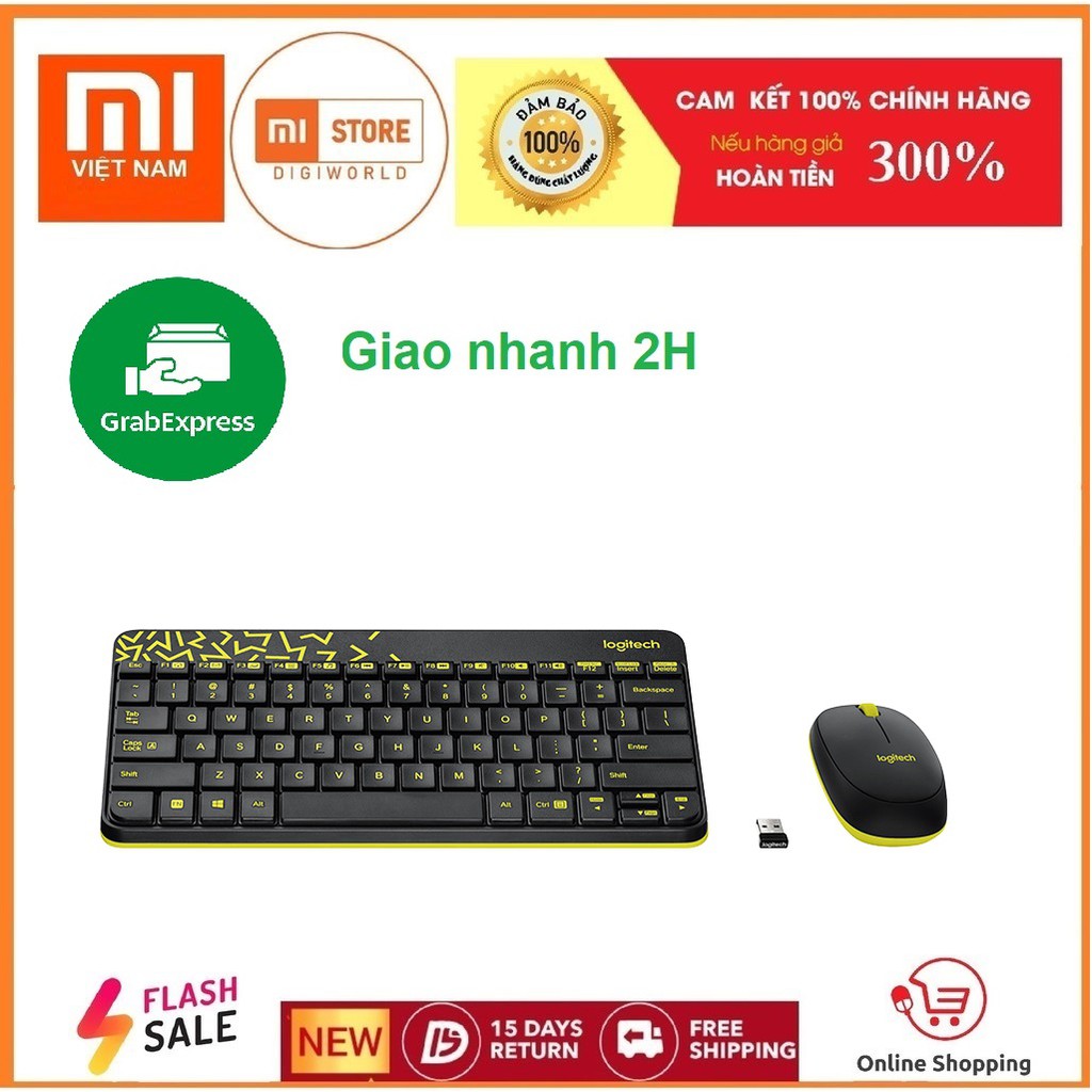 Combo Bàn Phím & Chuột Không Dây Logitech MK240 - Hàng Chính Hãng