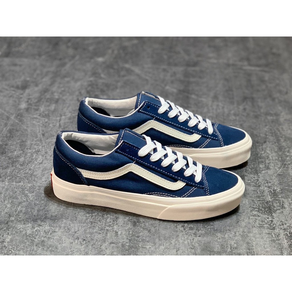【Giá đặc biệt】Vans Old Skool OG Style 36 Navy Blue Low Top Retro Canvas Shoes