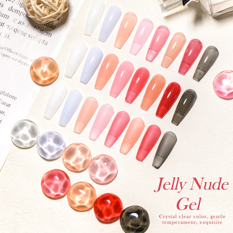 Sơn móng gel UV LED MTSSII Meet Across 7ml bán vĩnh viễn màu nude thạch trong suốt tùy chọn