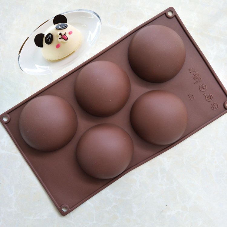 Khuôn Silicone Làm Đá / Bánh / Xà Phòng 5 Ô Hình Bán Nguyệt Tiện Dụng
