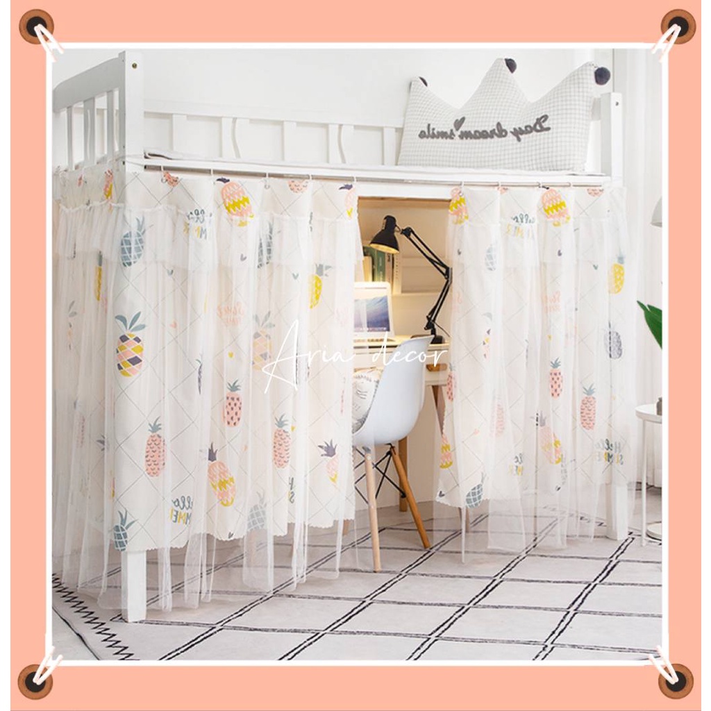 Rèm giường tầng ktx sinh viên 2 lớp công chúa ARIA DECOR, rèm che ánh sáng, chống muỗi tạo không gian riêng cho mình