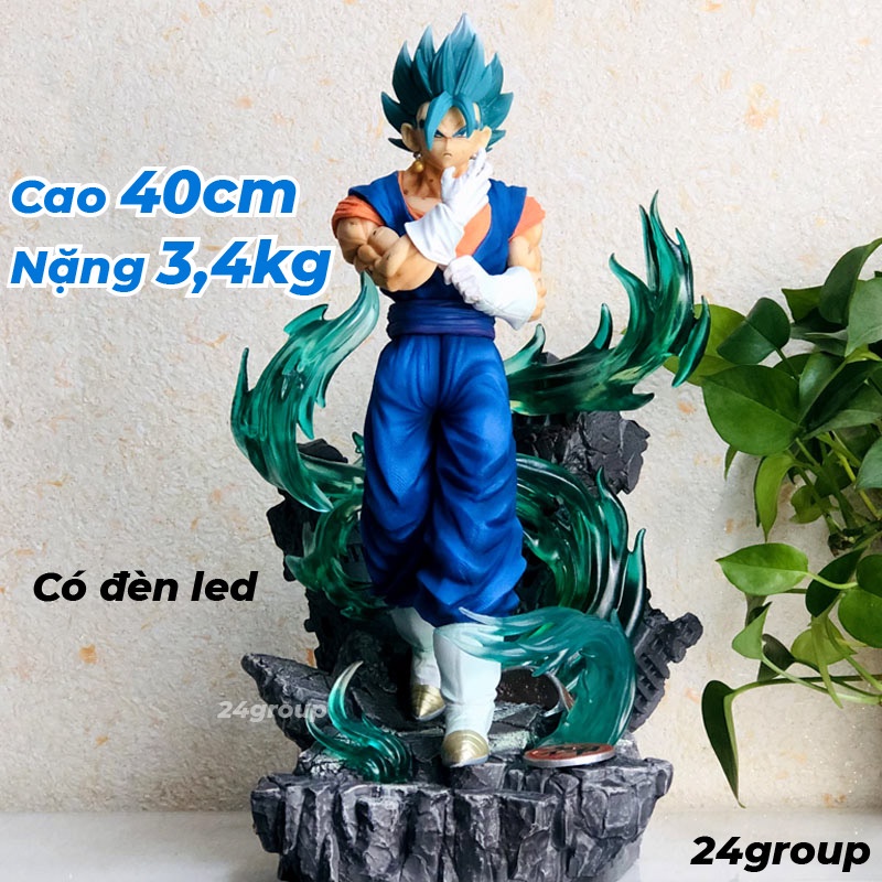 [3,4KG] Mô hình siêu to Vegito super saiyan blue cao 40cm có đèn led 3D vegeta goku mo hinh figure vegito dragonball