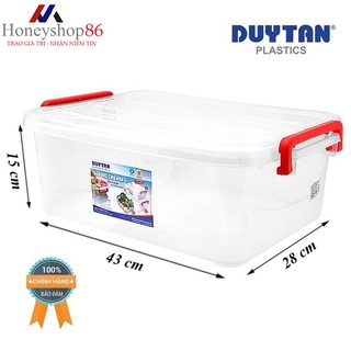 Thùng Nhựa Chữ Nhật Trong Suốt 10 Lít (43 x 28 x 15 cm)Của Duy Tân No.H115 dùng  bảo quản đồ đạc.HONEYSHOP86