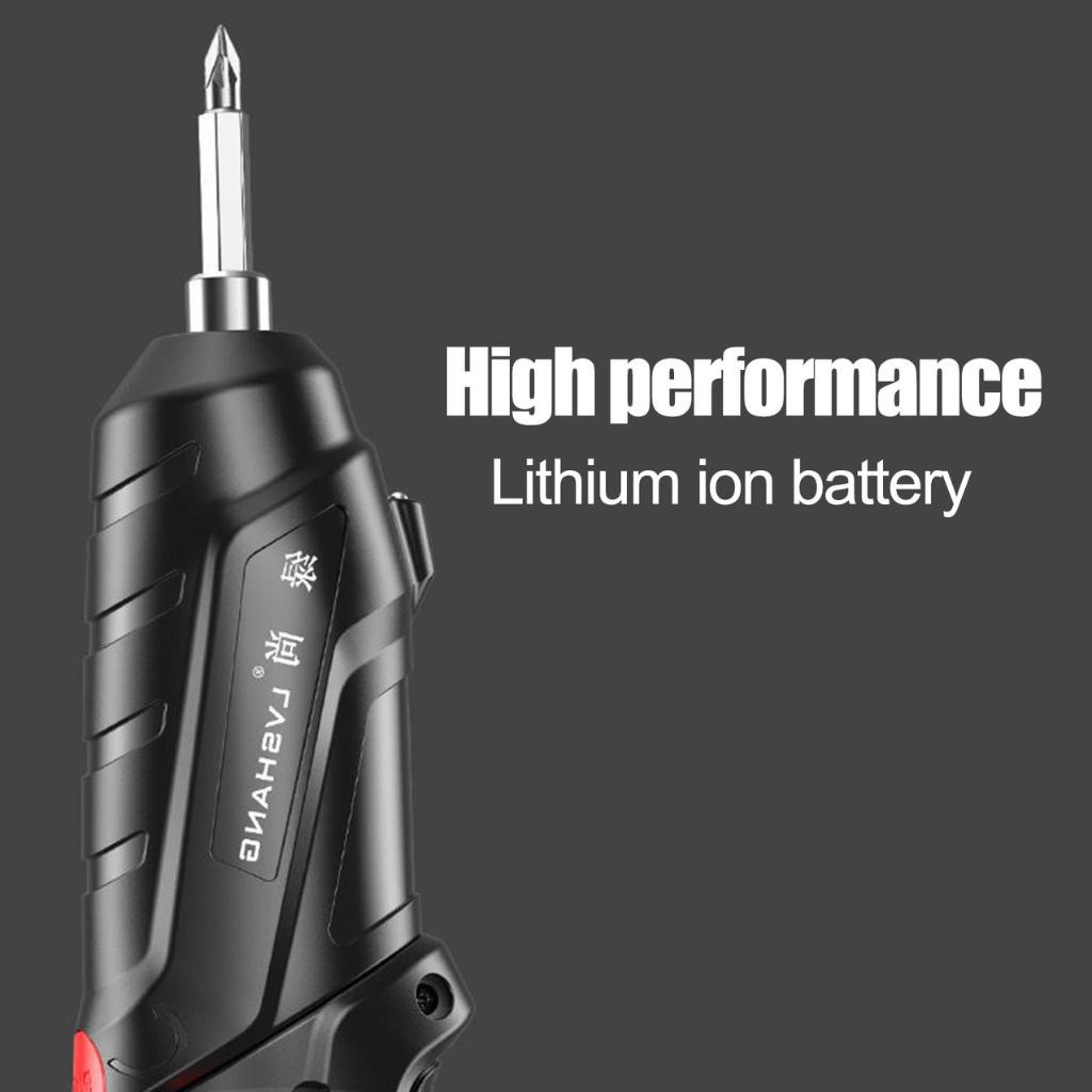 Máy khoan USB sạc điện vặn vít dùng pin lithium đen gia dụng