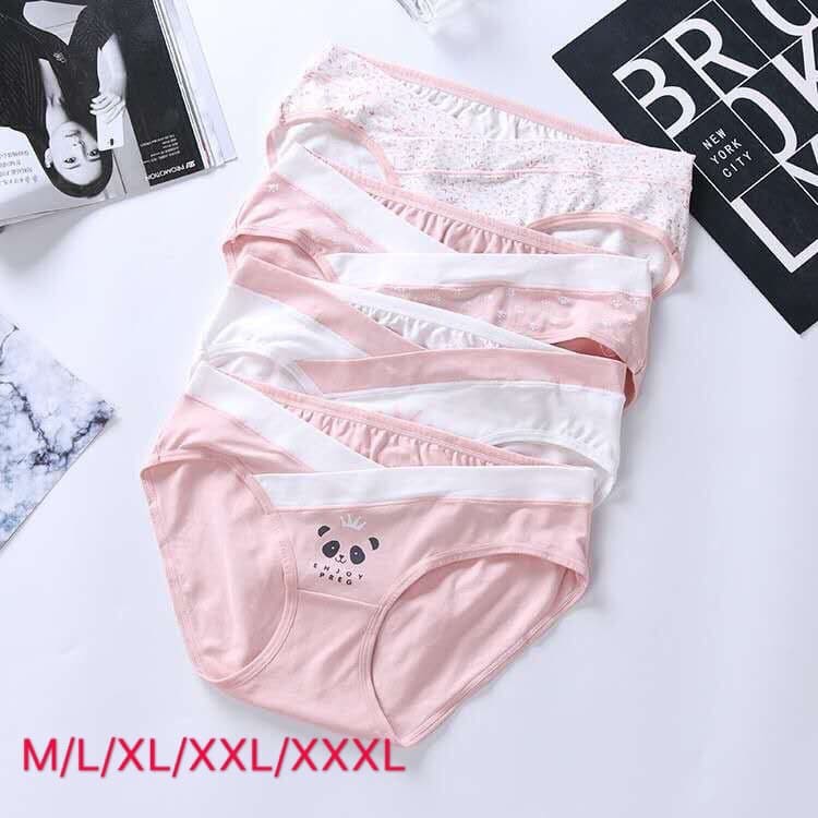 Set 4 Quần Lót Cạp Chéo Bà Bầu, 100% cotton