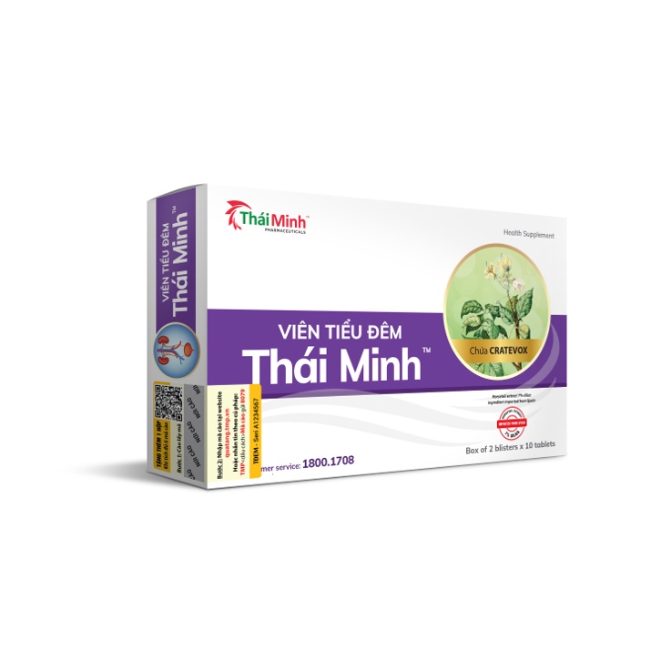 Viên tiểu đêm Thái Minh - bổ thận, phì đại tuyến tiền liệt Hộp 20 viên