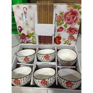 set bộ 6 bát đũa xuất nhật