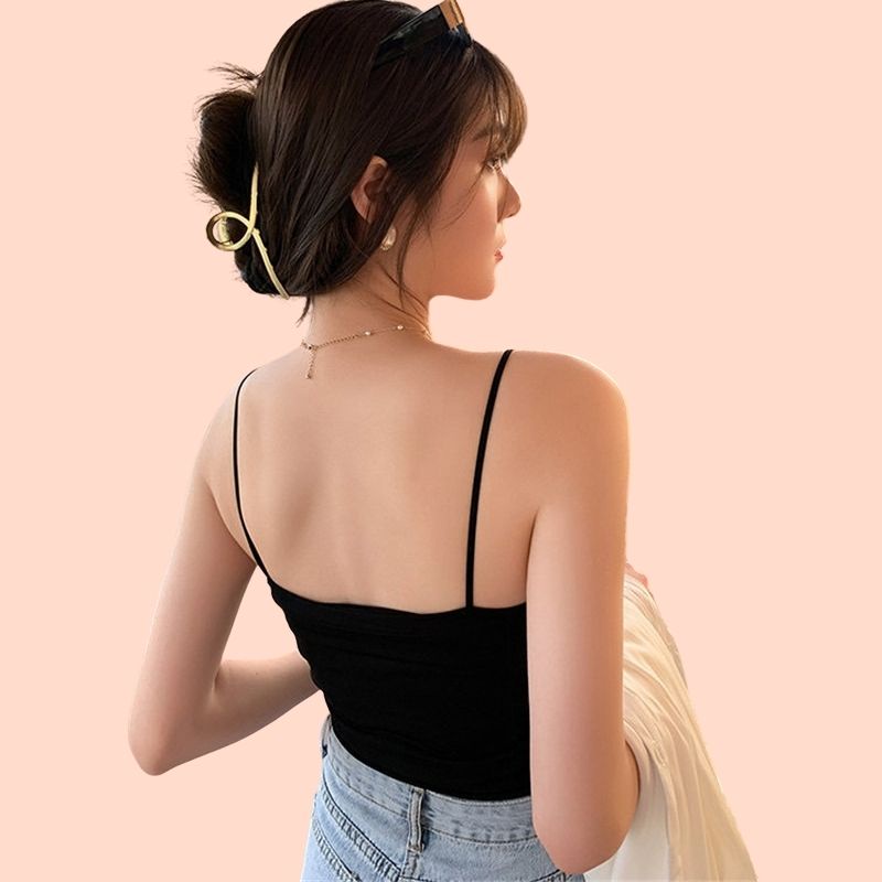 Áo 2 Dây Nữ Su Mền Mịn, Áo Bra 2 Dây Cotton Dán Dài [Có Mút Ngực Có Thể Tháo Rời] - 9998 Dài
