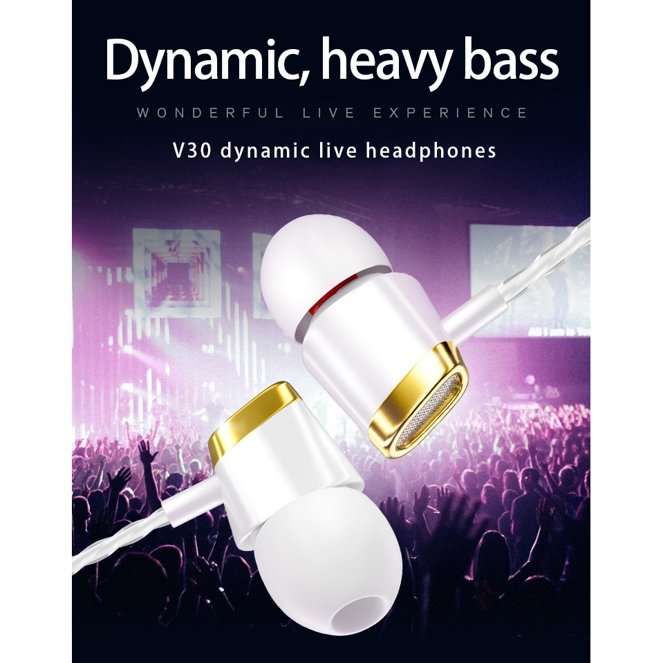 Tai Nghe Nhét Tai Jack 3.5mm Âm Thanh HIFI Có Micro Chống Ồn Tiện Dụng