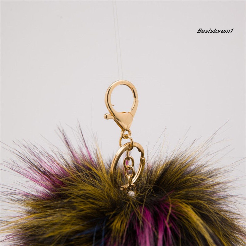 Móc Khóa Cục Bông Lông Xù 13Cm Đáng Yêu