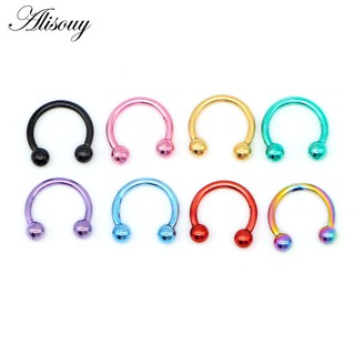 Alisouy 1 Thép Không Gỉ 16G Mũi Nhẫn Tai Xuyên Labret Mũi Môi Lông Mày Lưỡi Xỏ Tai Captive Hạt Nhẫn Trang Sức Cơ Thể