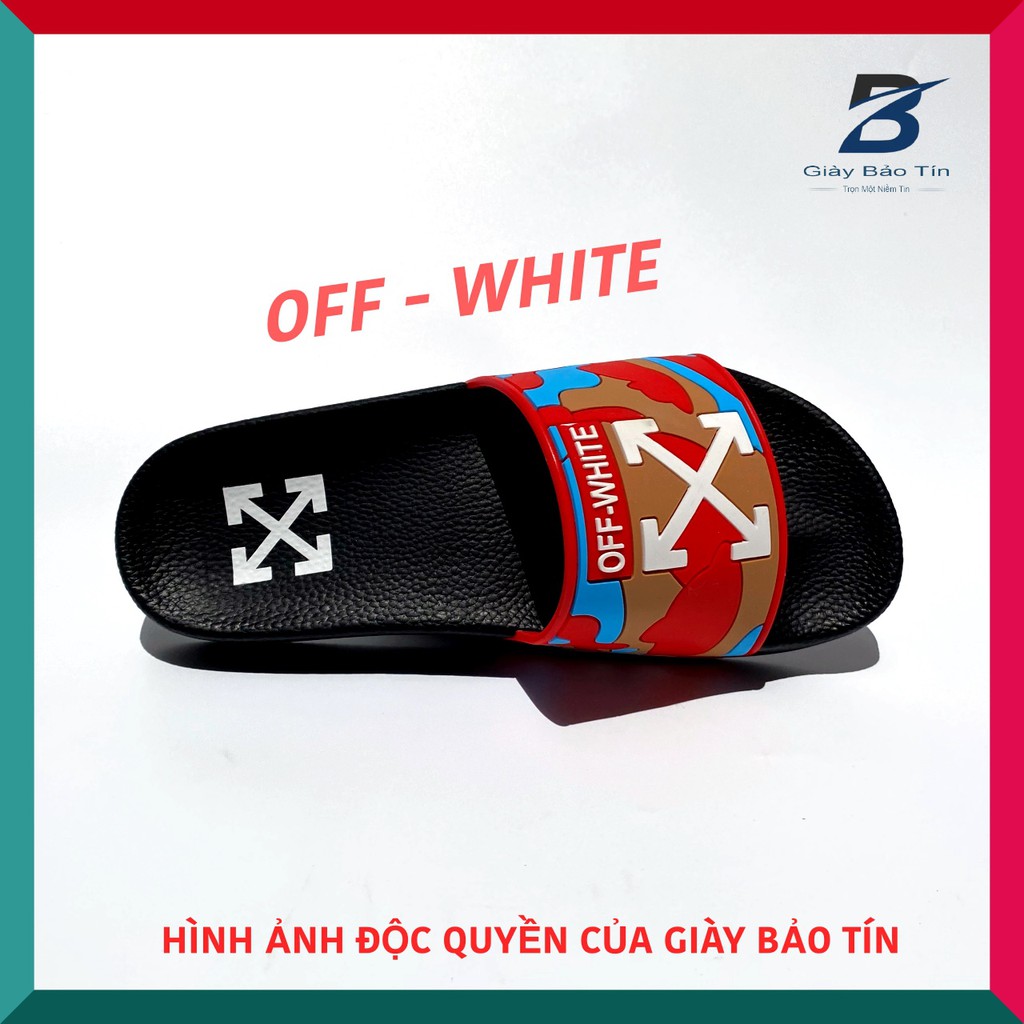 Dép nam dép OFF-WHITE cao cấp 2 màu, đế cao su êm ái, nhẹ nhàng, họa tiết mới lạ phù hợp đi chơi, đi dạo.