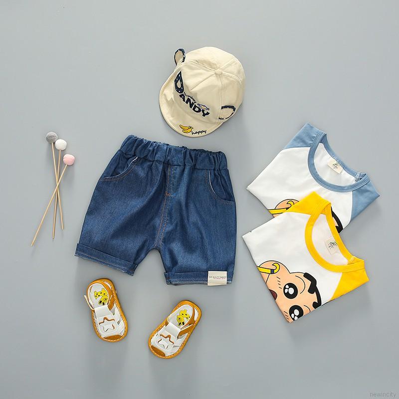 Set Áo Thun Tay Ngắn &amp; Quần Short Cho Bé Trai