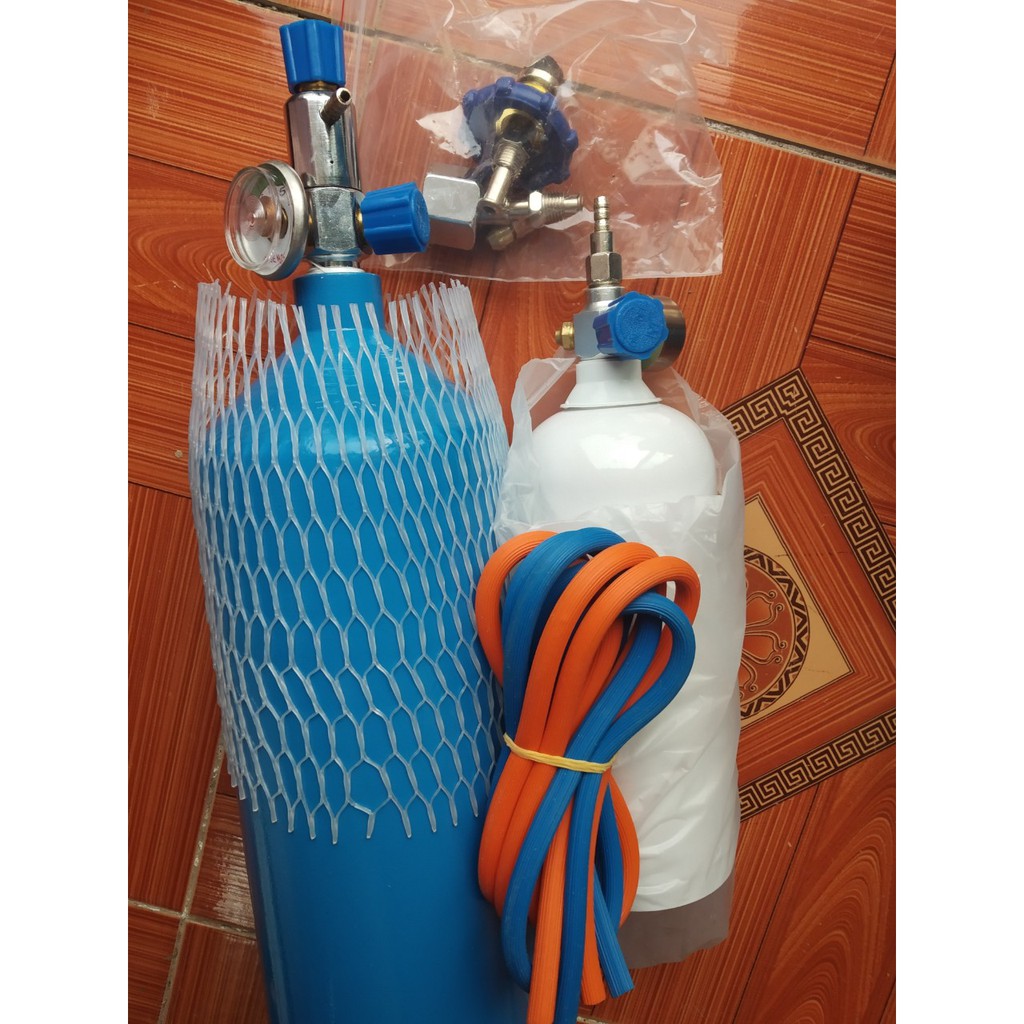 Bộ Đồ Hàn Hơi - Khò Hàn Gió Đá Mini kèm bình gas và oxi 1 mỏ - 2 mỏ