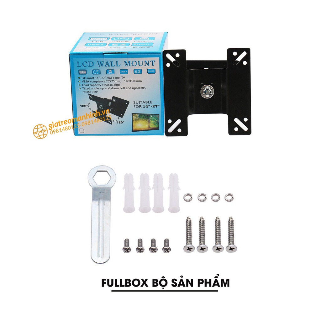 Giá Treo Màn Hình 17 - 27 (Upto 32Inch) Model F03 / Lắp Đặt Treo Tường - Xoay Màn 360 Độ